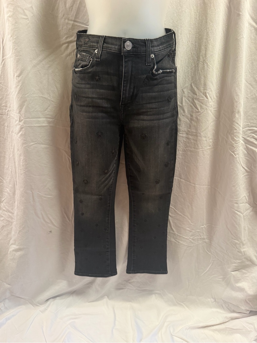 Hudson Jeans Black Slim Straight Jeans with Subtle Distressing